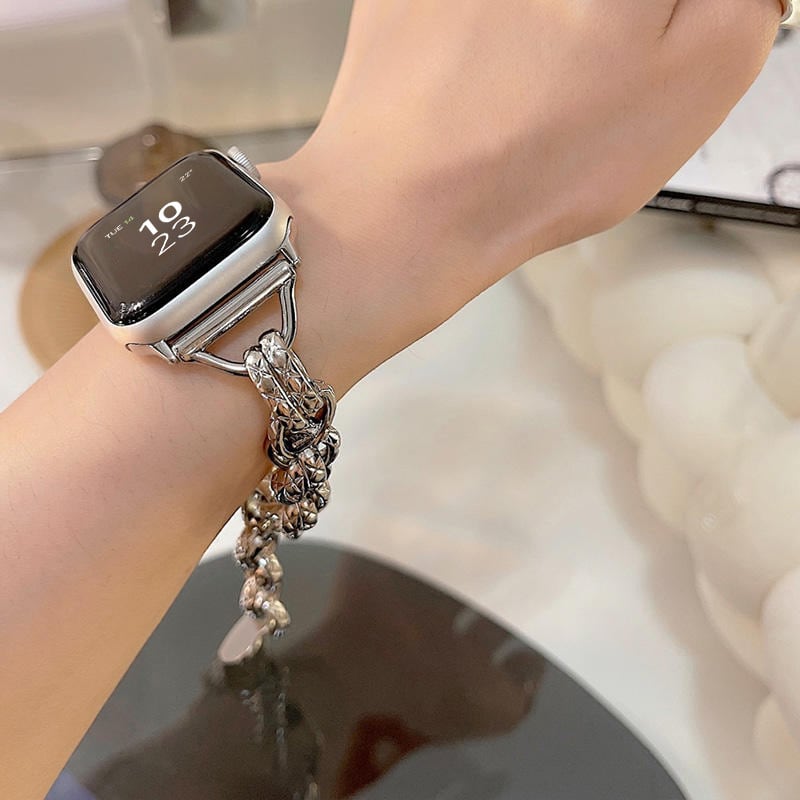 「131」アップルウォッチバンド チェーン ステンレス apple watchブレスレット 韓国 おしゃれ