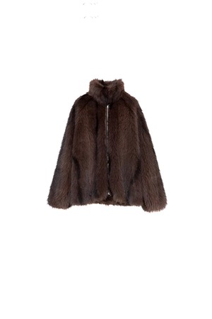 【Nora Lily】「elle」/Mottled pattern Fake Fur Blouson-/brown