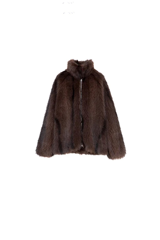 【Nora Lily】「elle」/Mottled pattern Fake Fur Blouson-/brown