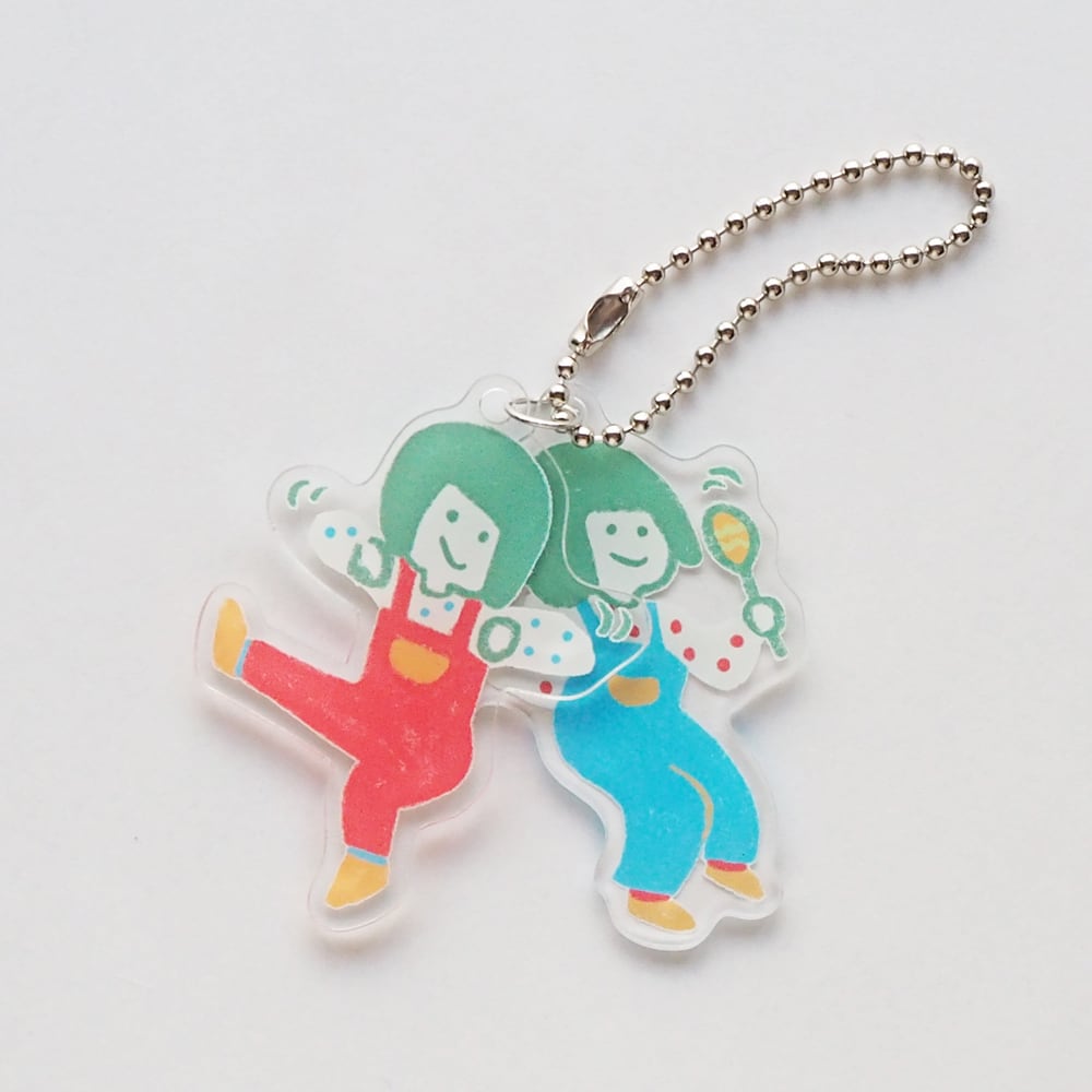 おかっぱちゃん アクリルキーホルダー 踊るふたり組 マラカス ペア