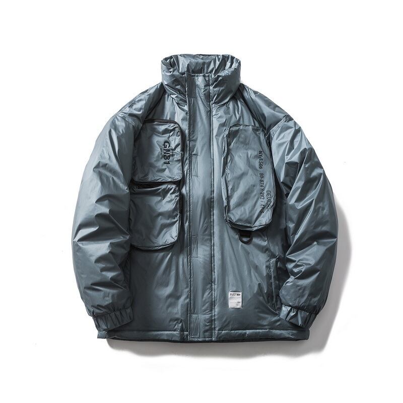 【新作】【送料無料】 Road Vintage Winter Thickened Bright Face Stand Collar Down Jacket Men's National Trend Street Permance Personality Zipper Pocket Jacket Men-Alibaba ストリート ウィンター 冬物 ビンテージ hip6-16117210471364