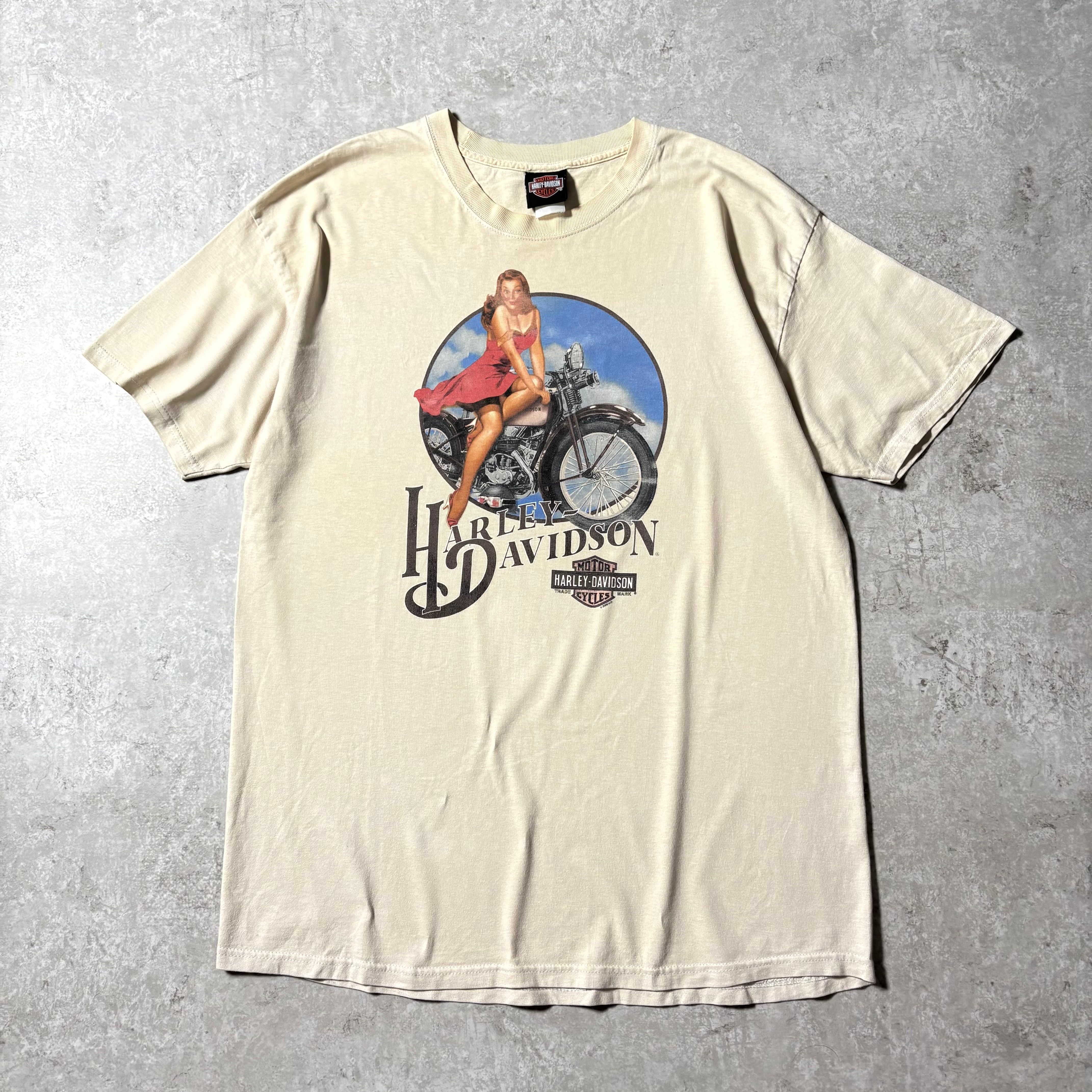 2000s~ "Harley Davidson" S/S T-shirt "Pinup Girl‼︎"