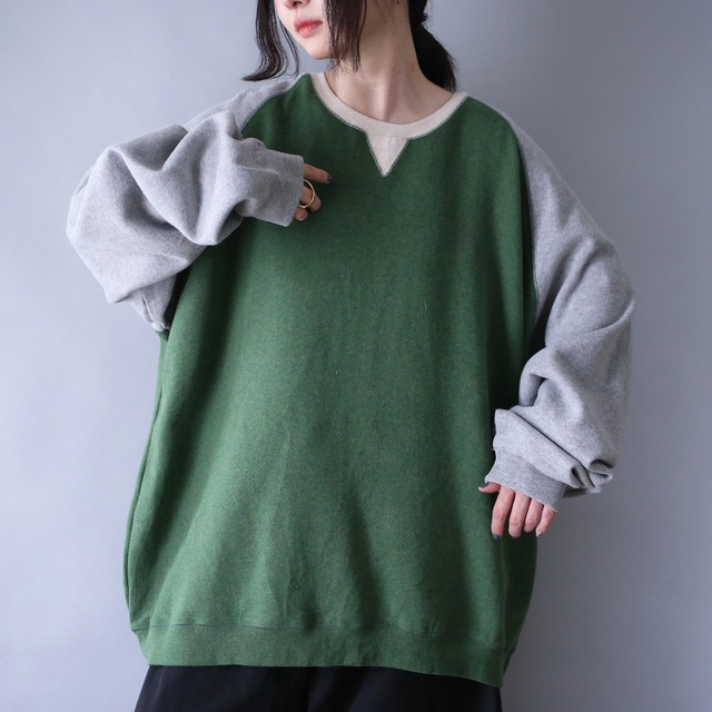 "ORVIS" good coloring raglan sleeve XXL over silhouette sweatshirt