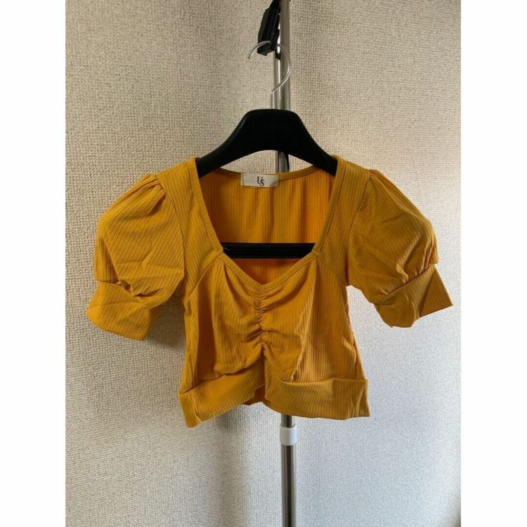 オレンジ ワンサイズ ボトムシャツ 丈短Tシャツ バススリーブ