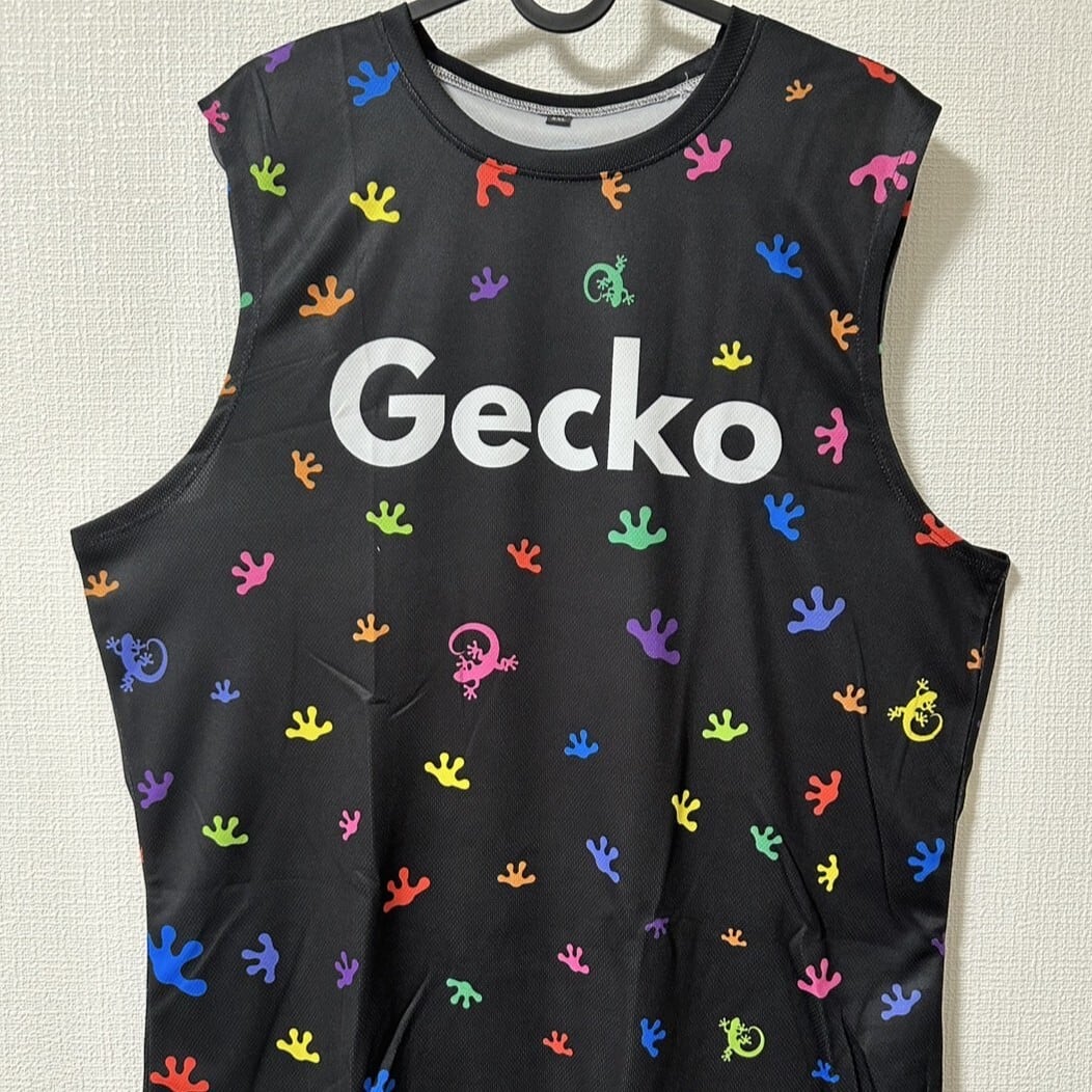 Gecko ノースリーブシャツ カラフル×ホワイト | 野球・ソフトボール