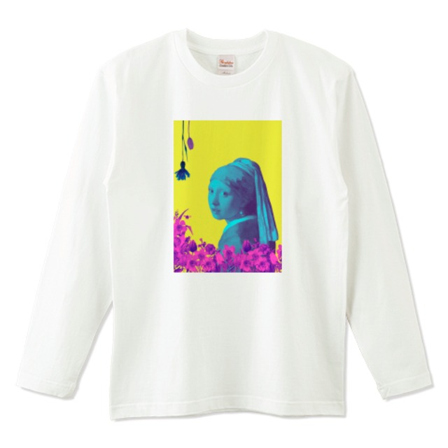 Girl with a Pearl Earring - 2 / ロングTシャツ - ホワイト