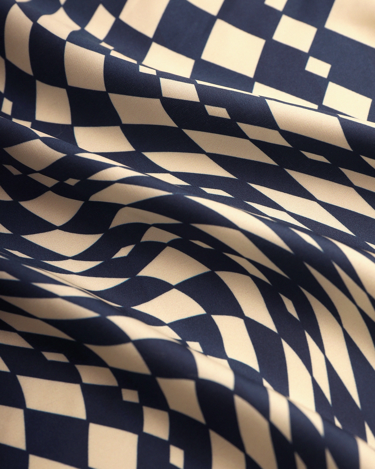 WV / Checkerboard Scarf - Navy x Ivory