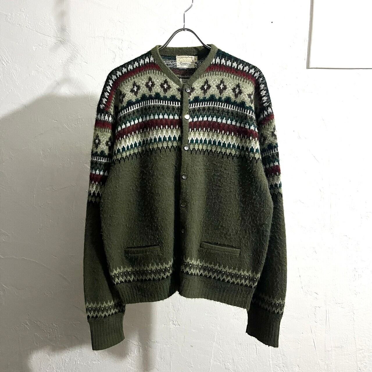 70s CAMPUS Acrylic Cardigan USA製