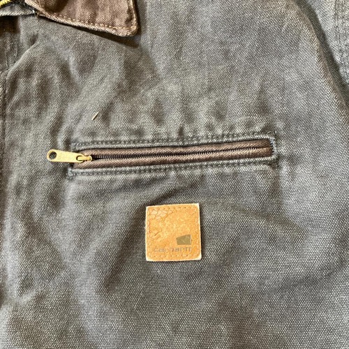 00s- Carhartt 襤褸 ダック地 ブラックデトロイトジャケット 無地 メキシコ製 XL jacket 詳細写真7