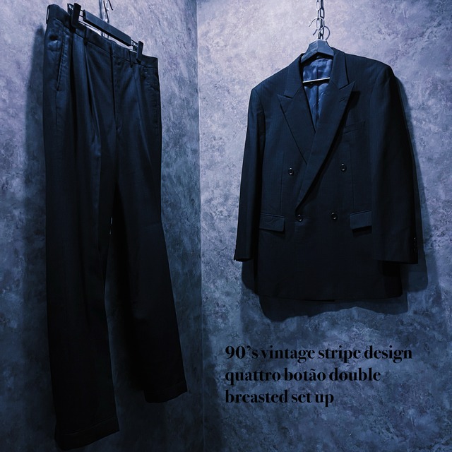 【doppio】90’s vintage stripe design  quattro botão double breasted set up