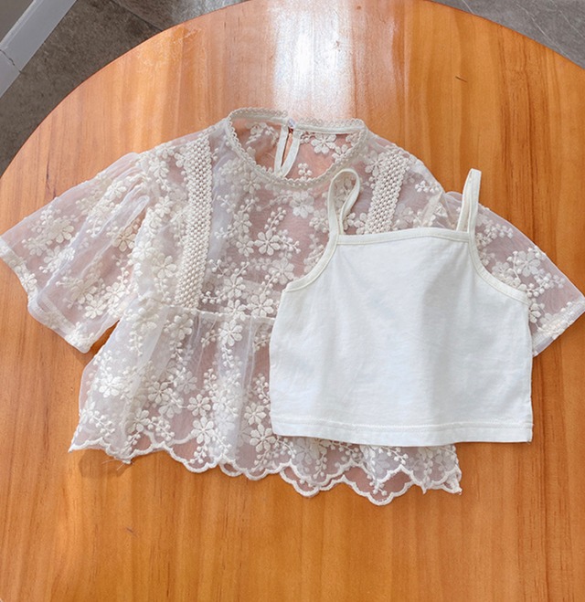 lace tops × camisole set ｜ レース トップス チュール 可愛い キャミソール 女の子 春 夏