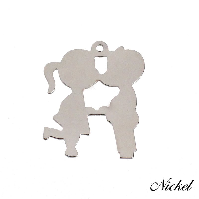 チャーム シルエット カップル 恋人 2個 22mm×18mm [cha-51293