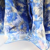 社交ダンス 衣装 スタンダード ドレス ワンピース スタンダードドレス デモ 競技 花柄 フロート レース パーティ 発表会 青 ブルー系 おしゃれ デザイン 上品 きれい スカート 重ね着 競技用 フレアドレス 大人用 発表会衣装 ダンス発表会 フラワープリント 衣装セット レディース ダンスウェア