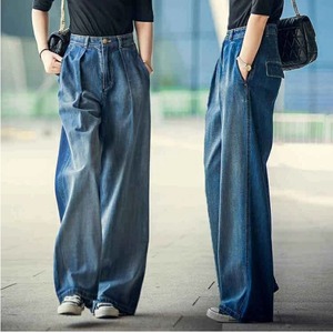 ワイドデニムパンツ ジーンズ デニムパンツ レディース 3色 26-32size 無地 ゆったり カジュアル 26LT973