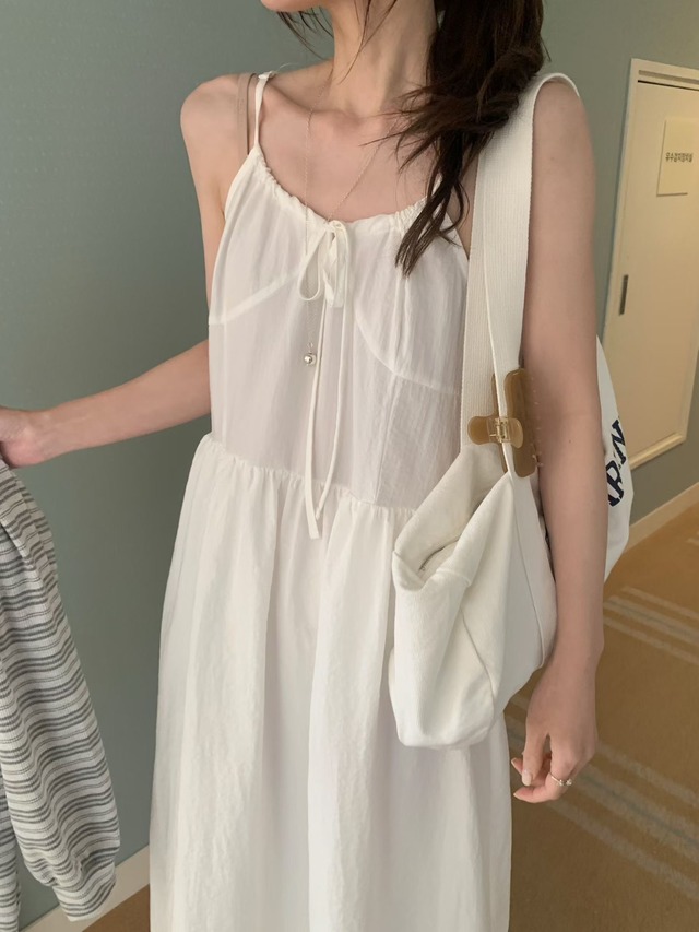 (予約) mellounge  / Solar bustier one-piece 2color