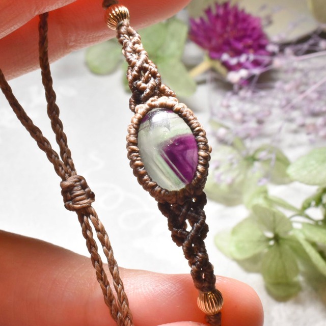 マクラメシンプルブレスレット フローライト 14KGF使用 MB08