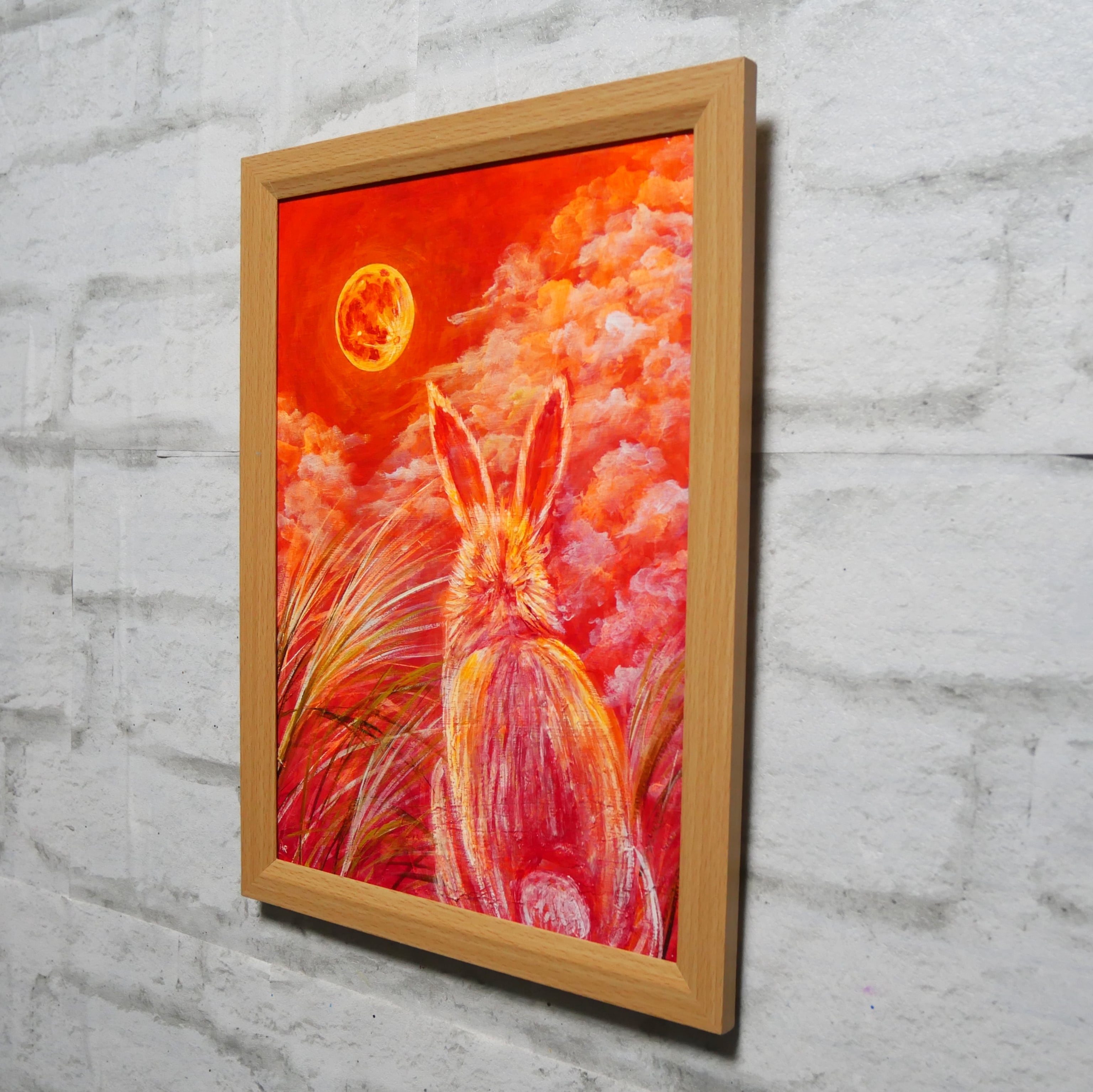 油絵 油彩 油彩画 絵 絵画【お月見うさぎ】 油絵】【お月見うさぎ】#油絵 #手書き #アート #絵画 #絵 #油彩画