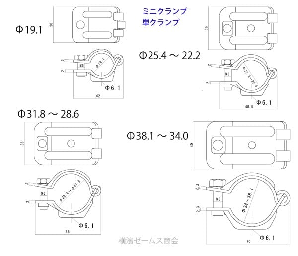 ミニクランプの単クランプΦ25.4〜22.2パイプ用 240個セット 足場使用