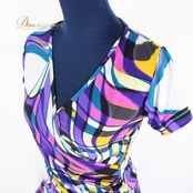 【美品 社交ダンス衣装】ワンピース ドレス DECIDES ディサイド 紫 黒 白 青 黄色 ピンク ブラック パープル ホワイト ブルー