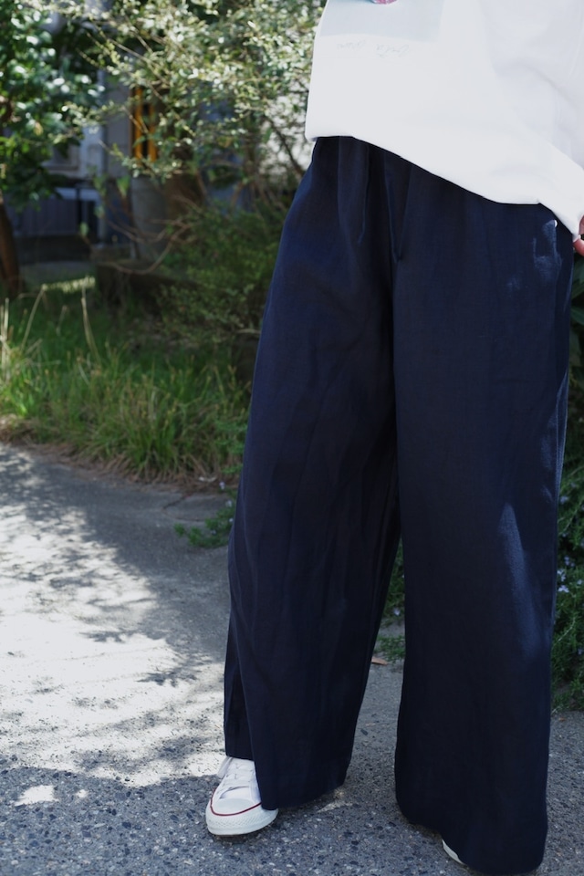 【fog linen work × minka(フォグリネンワーク × ミンカ)】リネンワイドパンツ  《 minka限定アイテム 》