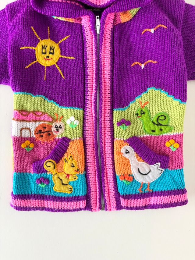 【2T相当】ペルーニットパーカー