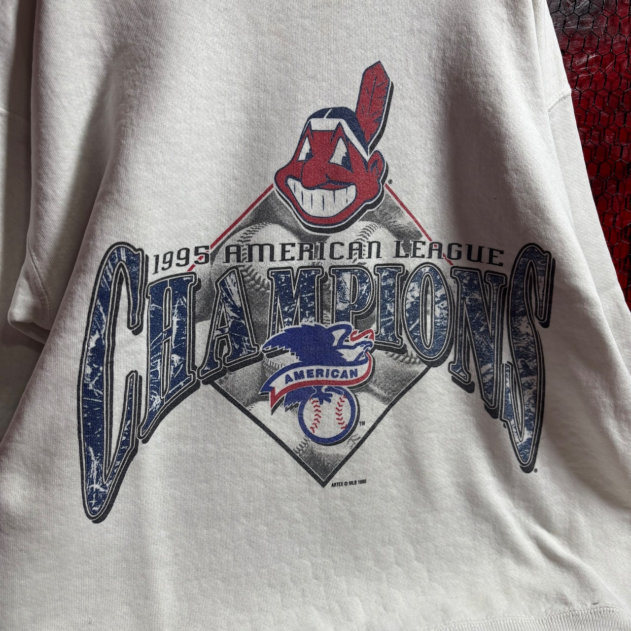 1995s USA インディアンズ スウェット INDIANS MLB ホワイト Lee