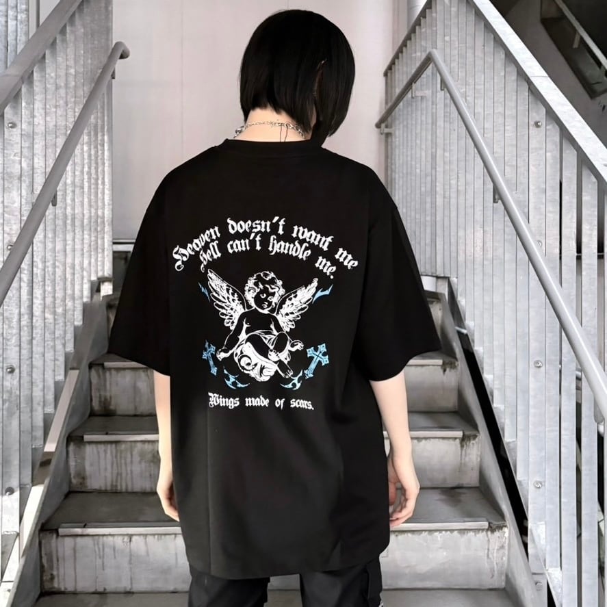 【CANDY SELECT 】エンジェルPT Tシャツ 235559 カットソー グランジ  トップス ストリート 地雷 サブカル ブランド ユニセックス