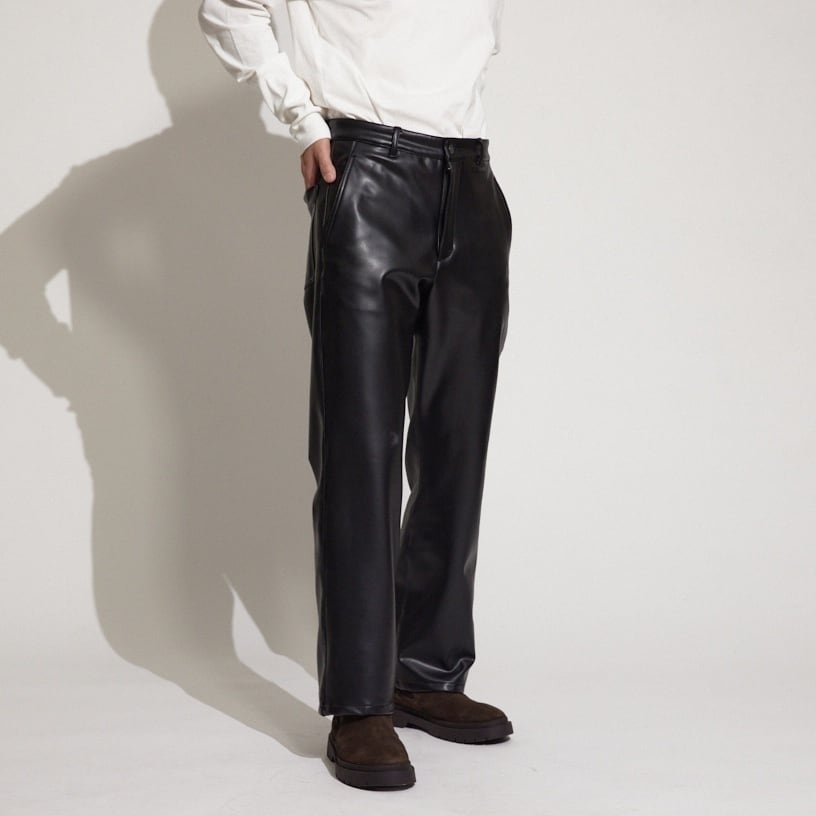 WOMEN'S】VEGAN LEATHER STRAIGHT PT / ヴィーガンレザーストレート