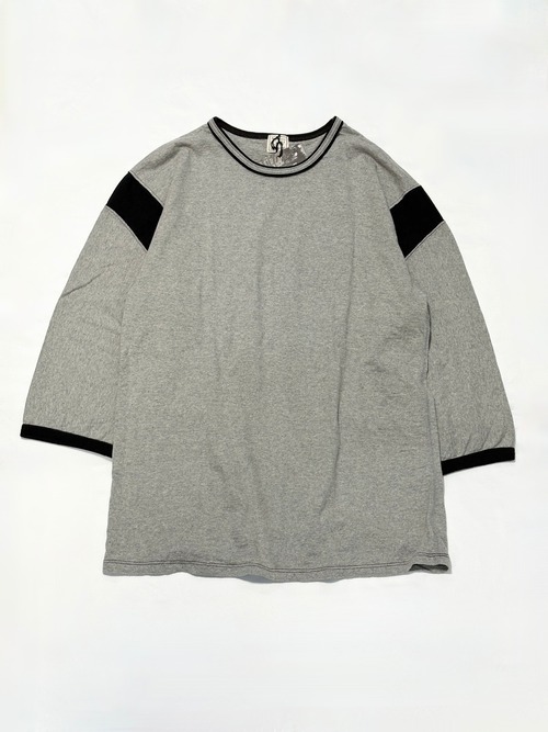 LOOP&WEFT・SUPIMA COTTON CLASSIC 3/4 SLEEVE CREW・ヴィンテージグレー２トーン