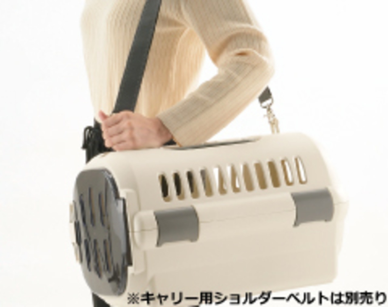【車や電車移動の時はコレ！ダブルドアキャリー(Mサイズ)】上開きタイプ,ハードキャリー,スモークドアで安心！