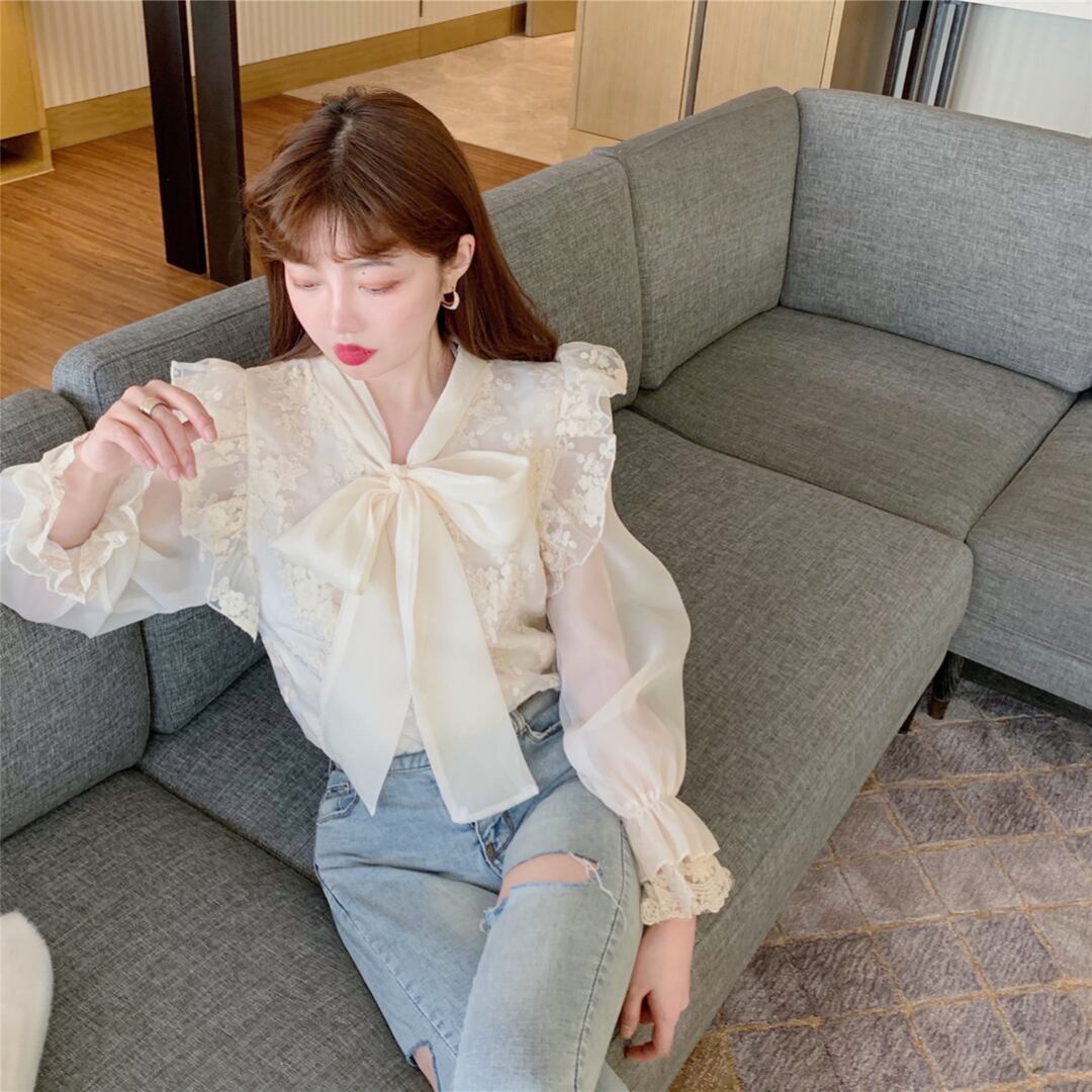 ビッグリボンレースブラウス HF206 | Like a