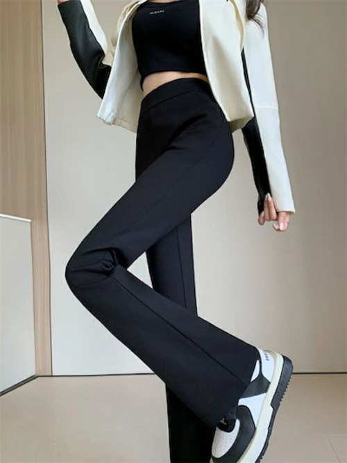 ブーツカットパンツ スキニーパンツ 裏起毛 レディース パンツ ベルボトム 裏ボア 美脚美尻 ストレートパンツ ストレッチパンツ 美脚パンツ 長ズボン ハイウエスト ウエストゴム 柔らか 普段着 大人