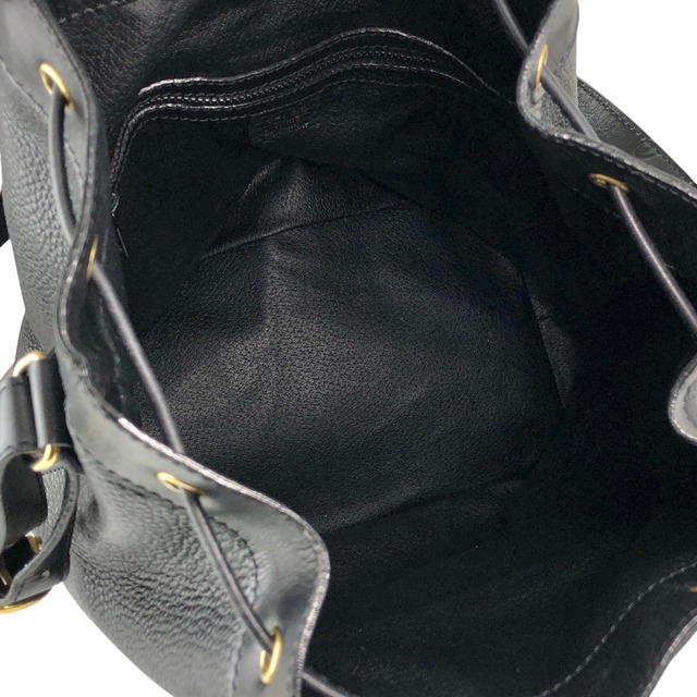 CELINE セリーヌ ショルダーバッグ ブラック ガンチーニ レザー 巾着 フロントポケット vintage ヴィンテージ オールド 3gt2jh