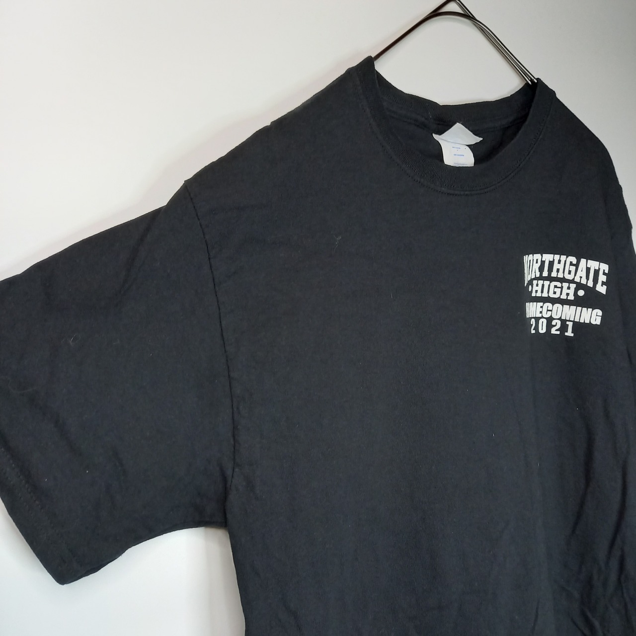 クルーネック　プリントTシャツ　半袖　スポーツ　ホンジュラス製　ブラック　M