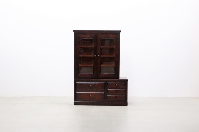 沼津店】北海道民芸家具 樺材 重ね キャビネット 飾り棚 食器棚 本棚