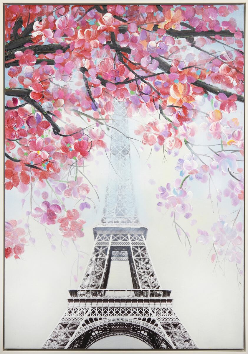 キャンバスアート エッフェル塔の春 風景画 アートパネル 額付き絵画 現代アート 開店祝い 新築祝い 絵画販売 セブンウォールアート 絵画販売 アートパネル専門店