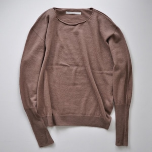 【miho umezawa】 COTTON LINEN whole garment thin yarn pullover