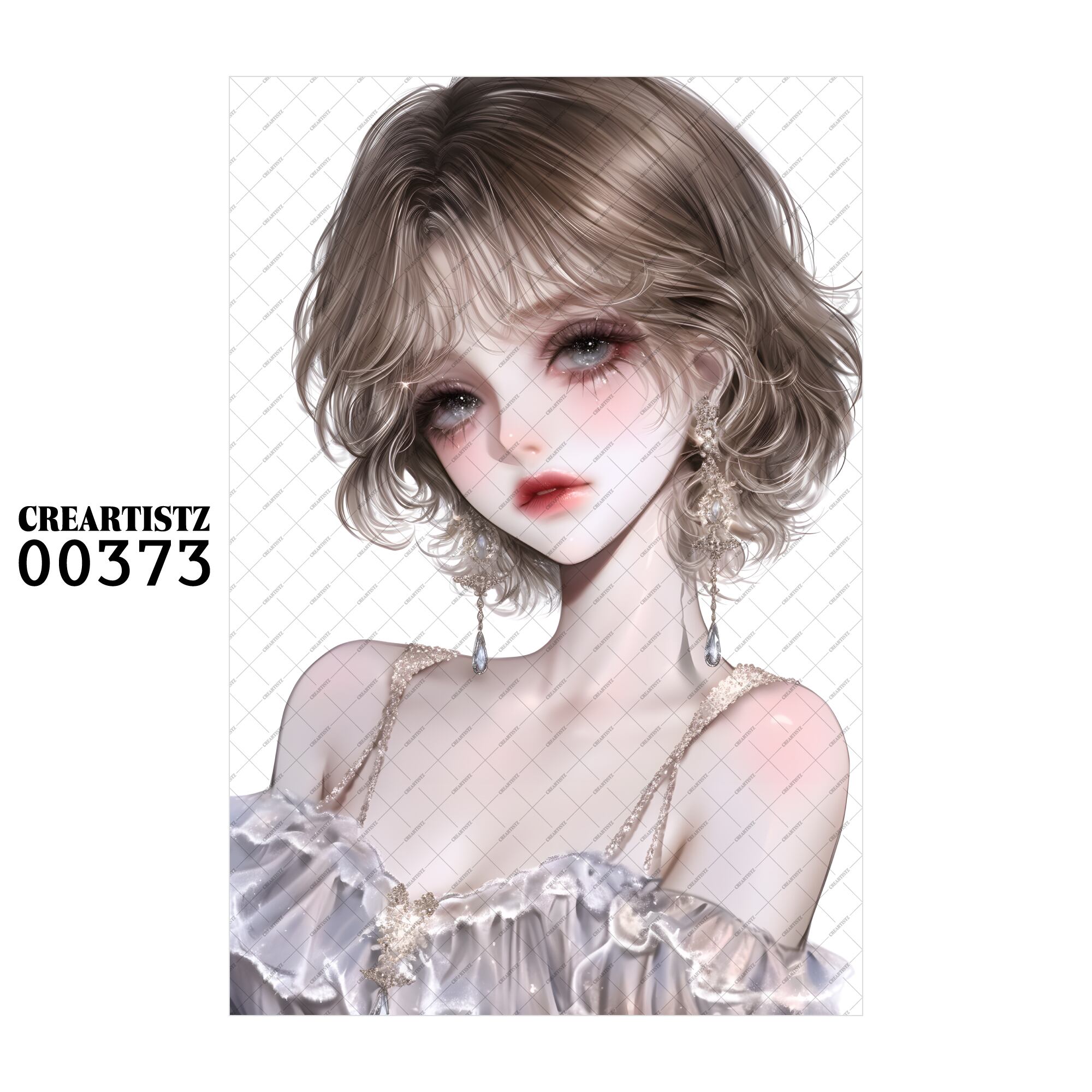 00373 ガール キュート オリジナル ペーパー/ステッカー 4枚セット CREARTISTZ