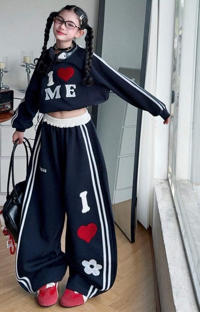 I ♡ ME」スウエット セットアップ 120cm-170cm | mon ange