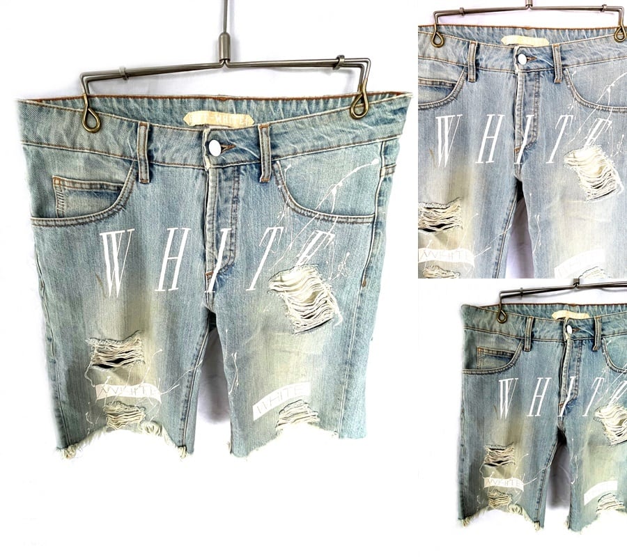 【希少】Off-White 18AW ペイントパンツ 33 ヴァージル Off-White Virgil Abloh / オフホワイト ヴァージル アブロー / WHITE