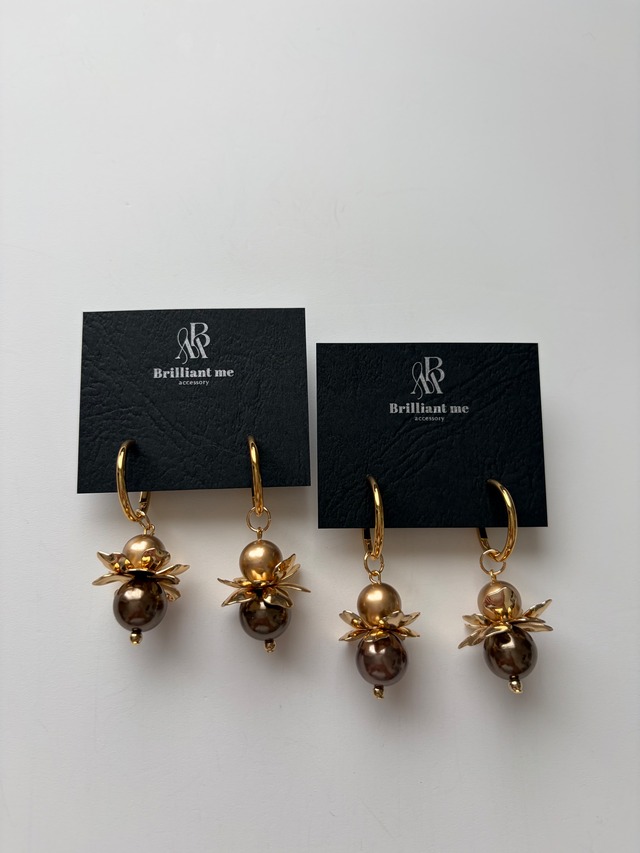Brown×Goldピアス