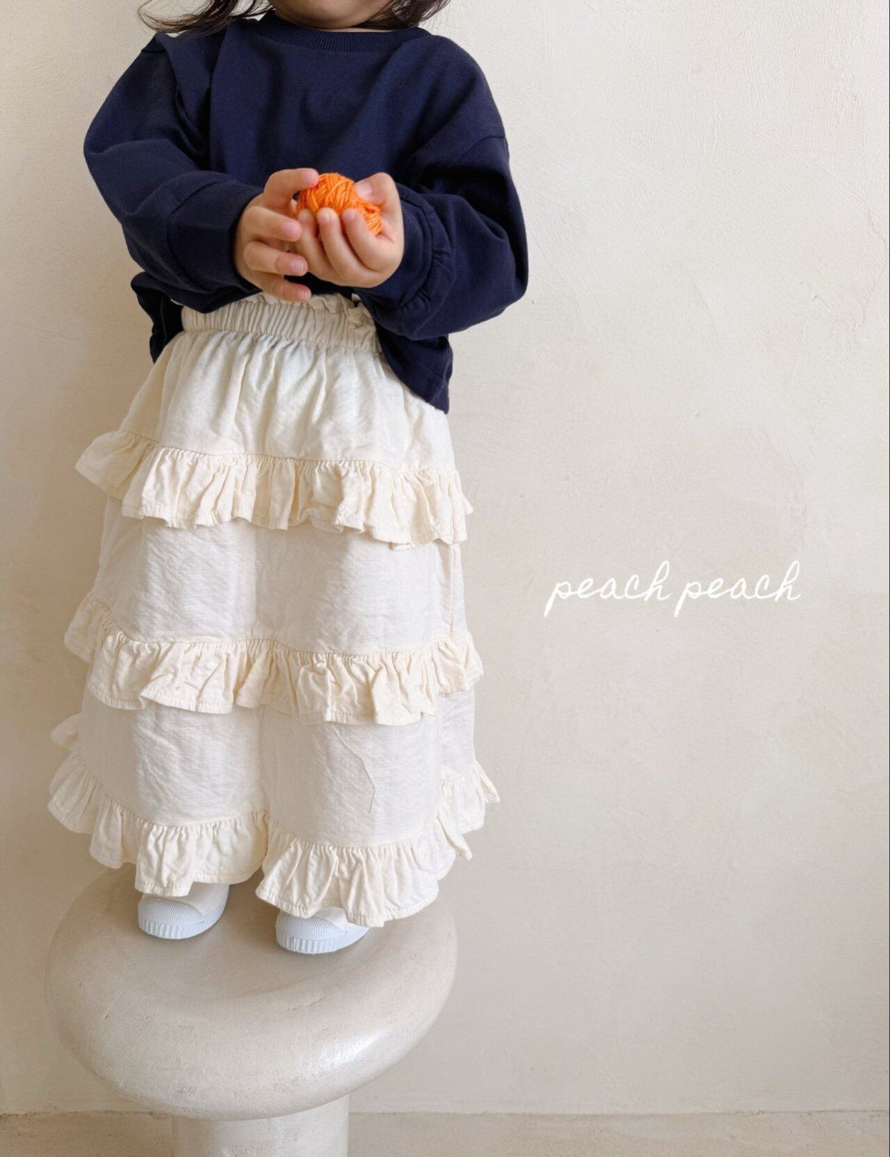 【 予約 】peach peach⌇custard skirt -kids