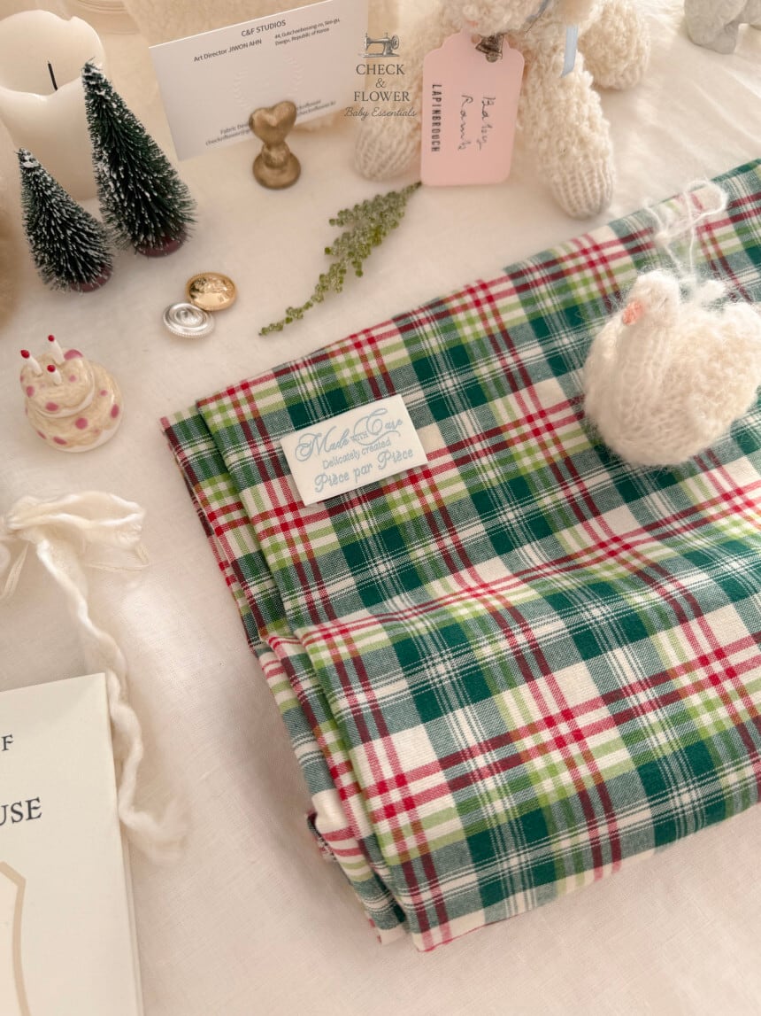 【即納】ポインセチアチェック　先染生地25FW