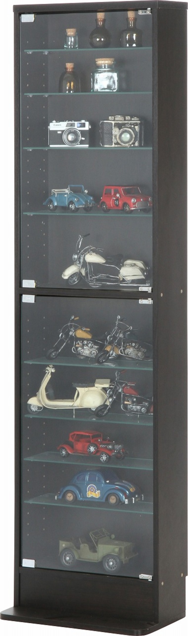 ガラスコレクションケース ハイタイプ 浅型 BK