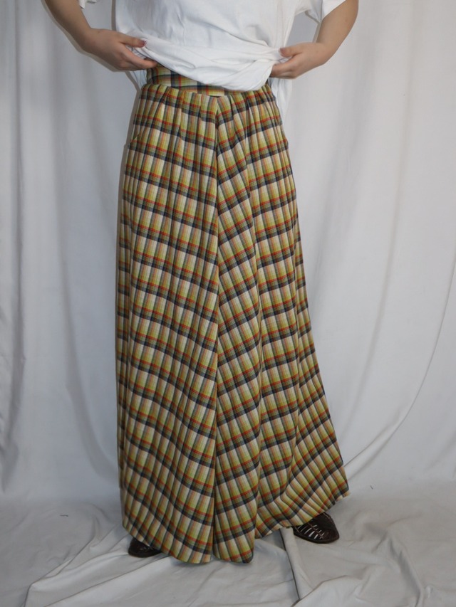 plaid long skirt【8093】