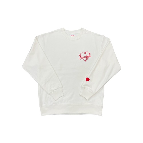 AW Sweat Crew Neck Heart Enbroidery White