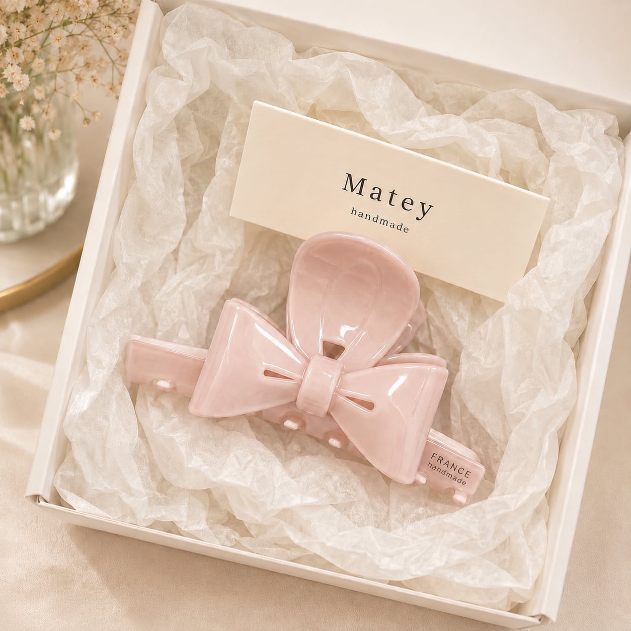 Rosy Bow Pink Hair Clip