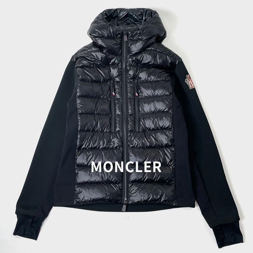 美品 MONCLER GRENOBLE 20AW モンクレール グルノーブル ダウン 切替 ジップアップ パーカー 最高峰 高級 黒 ブラック L / J&NREUSE メンズ アウター