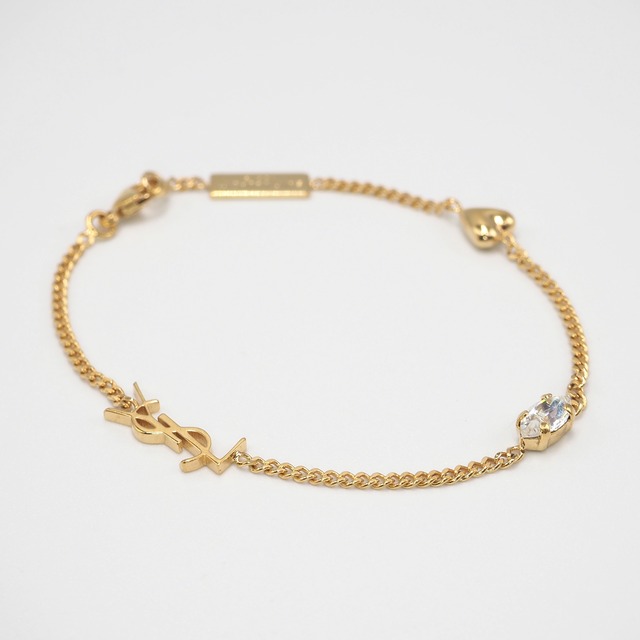 【現行品】SAINT LAURENT PARIS カサンドラ ハートモチーフ ブレスレット メタル サンローランパリ