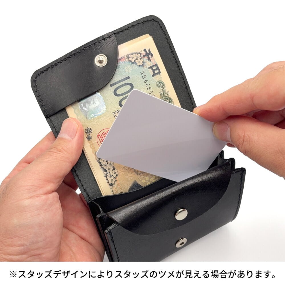 J009】LEATHER STUDS WALLET 栃木レザー レザー スタッズウォレット